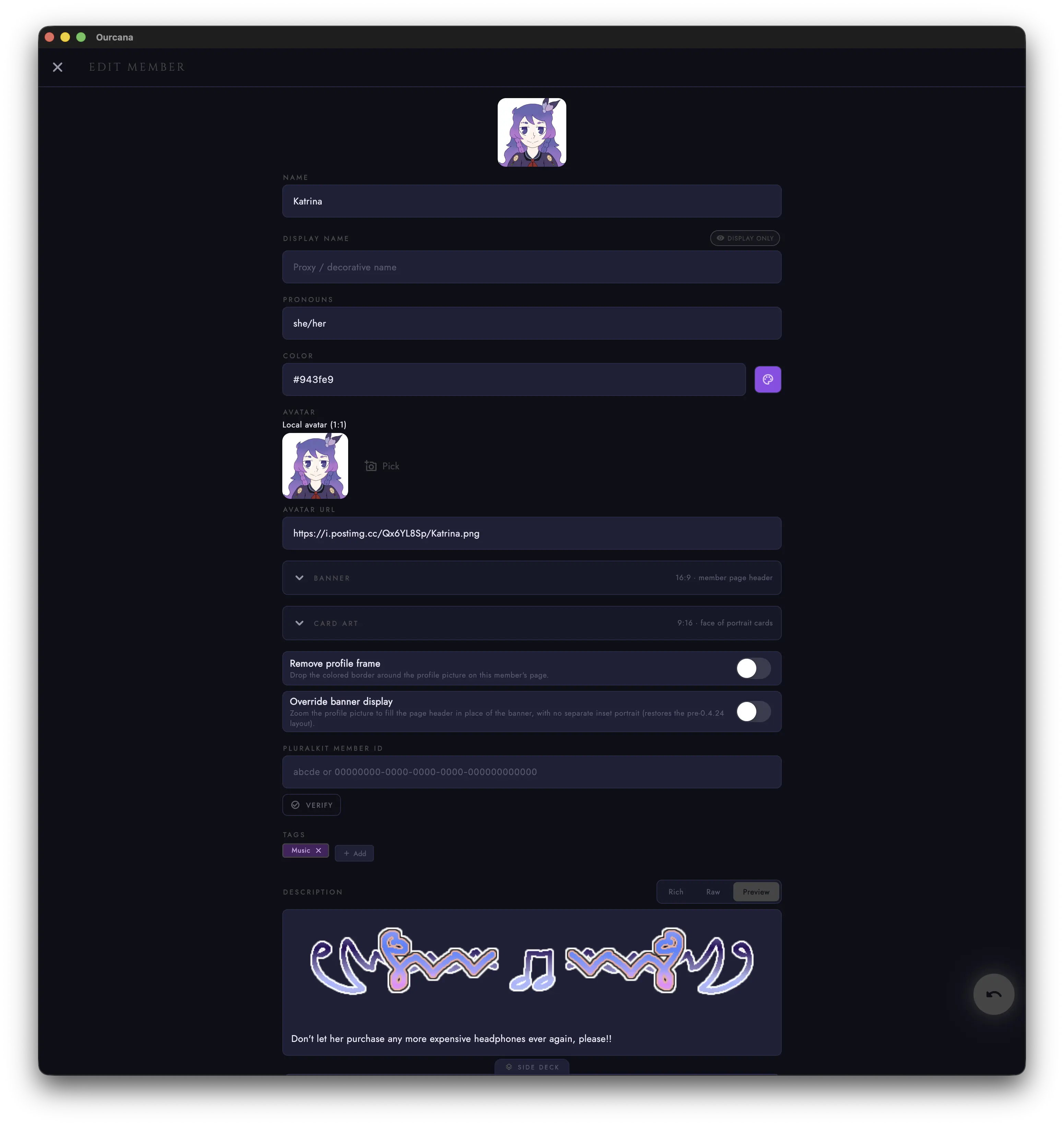 Markdown editor for members in ourcana